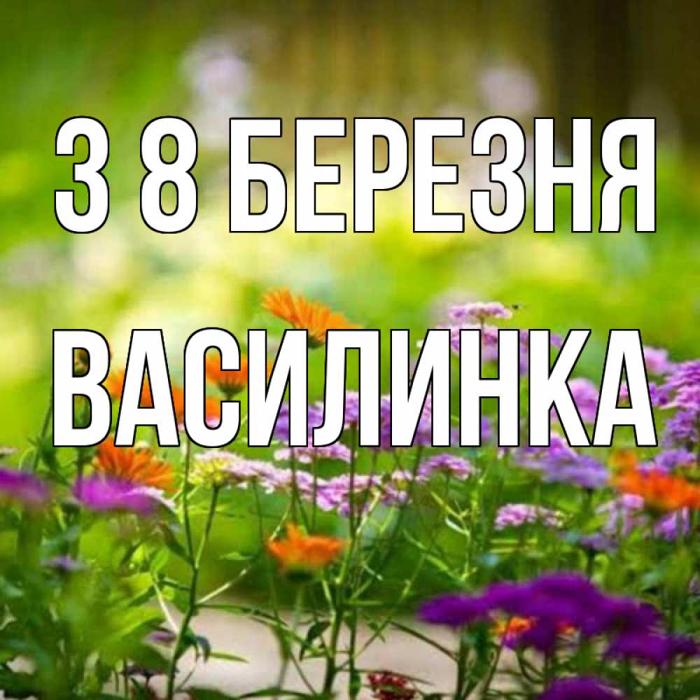 Открытка на каждый день з підписом, Василинка З 8 БЕРЕЗНЯ цветы Прикольна листівка з побажанням онлайн скачати безкоштовно 