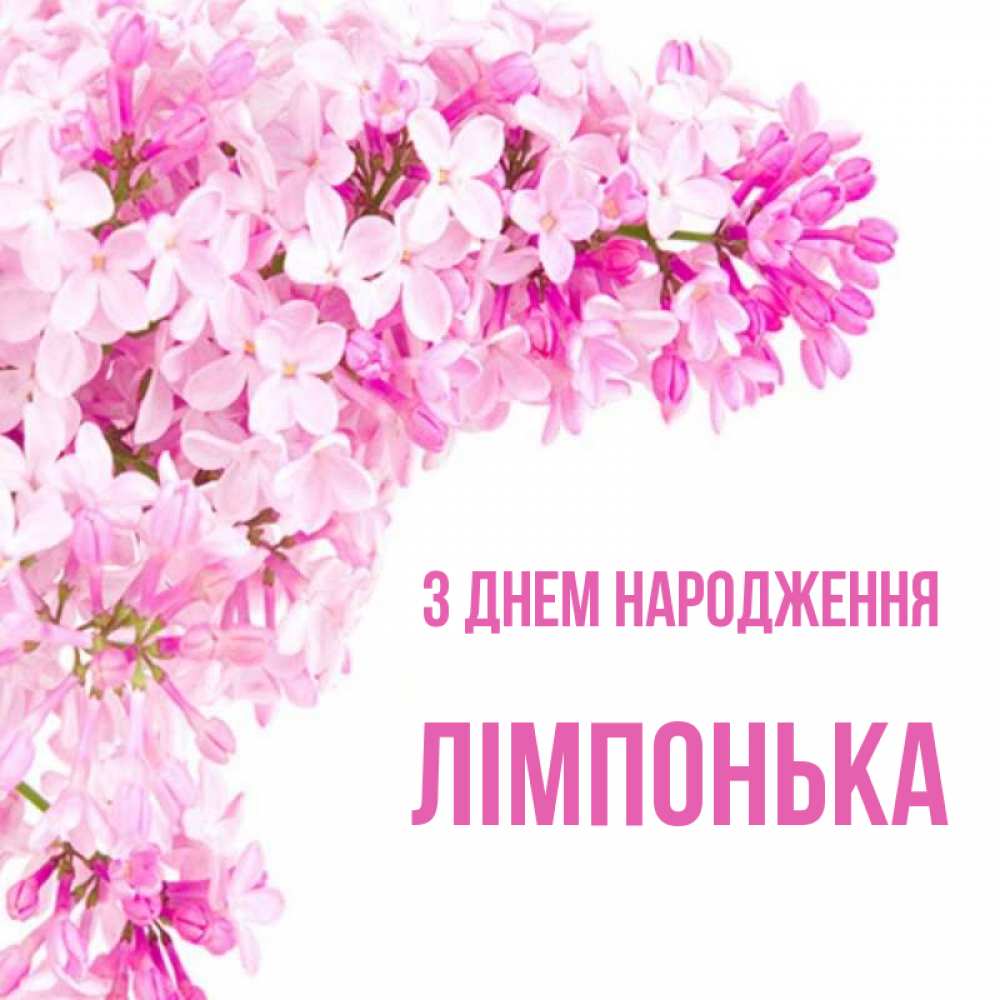 Открытка на каждый день з підписом, Лімпонька З Днем народження Сирень на белом фоне Прикольна листівка з побажанням онлайн скачати безкоштовно 