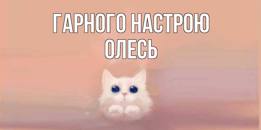 Открытка на каждый день з підписом, Олесь Гарного настрою кошка Прикольна листівка з побажанням онлайн скачати безкоштовно 