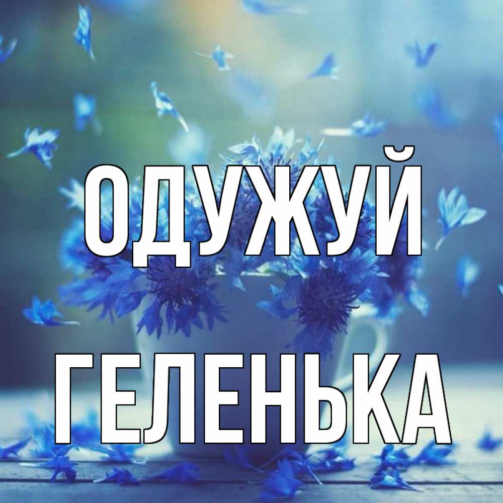 Открытка на каждый день з підписом, Геленька Одужуй кружка с зельем и цветами Прикольна листівка з побажанням онлайн скачати безкоштовно 