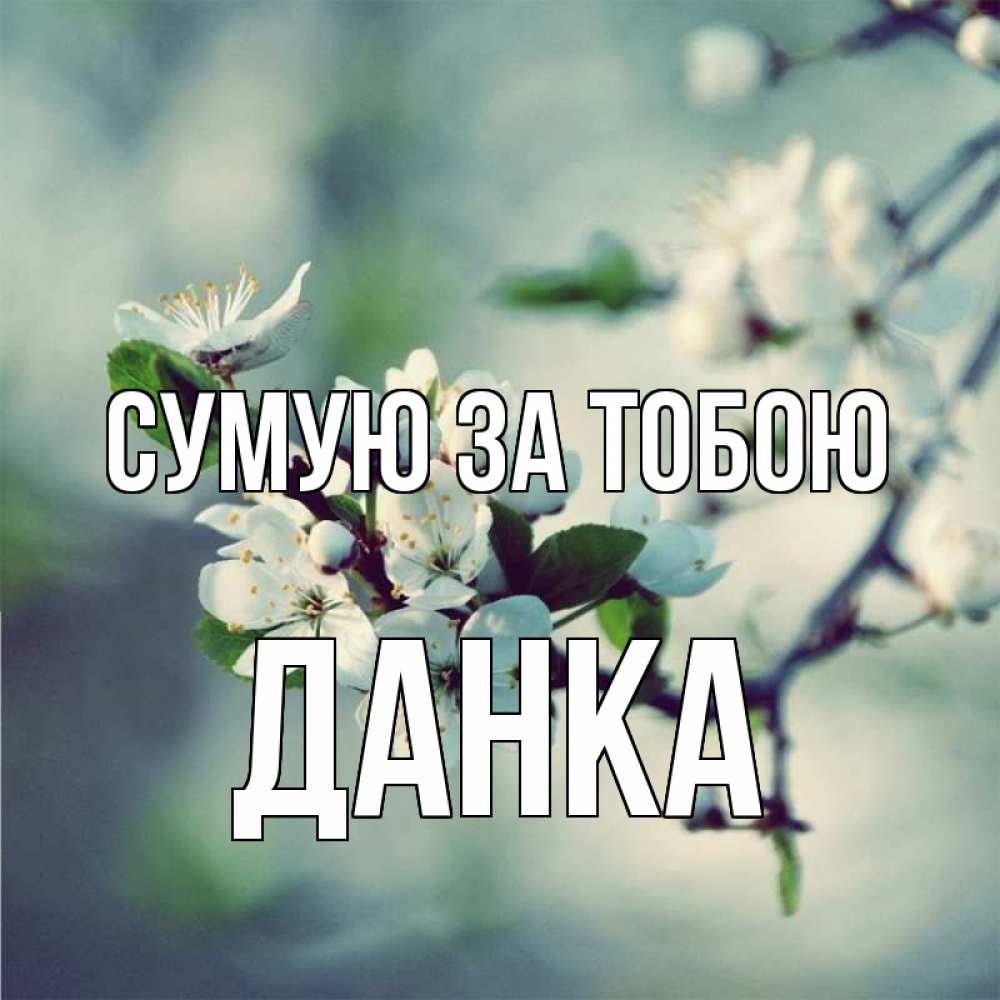 Открытка на каждый день з підписом, Данка Сумую за тобою весна Прикольна листівка з побажанням онлайн скачати безкоштовно 