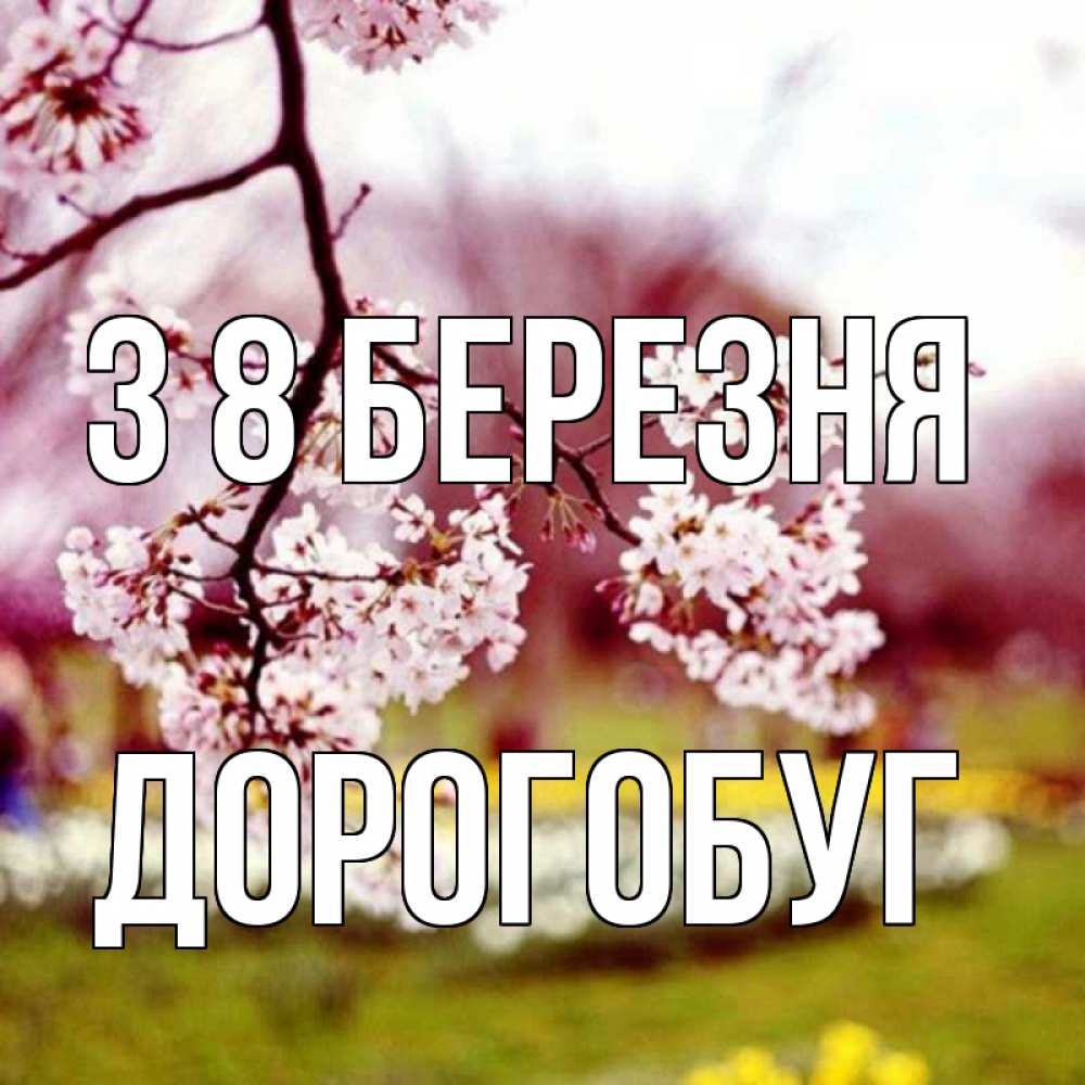 Открытка на каждый день з підписом, Дорогобуг З 8 БЕРЕЗНЯ яблоня Прикольна листівка з побажанням онлайн скачати безкоштовно 