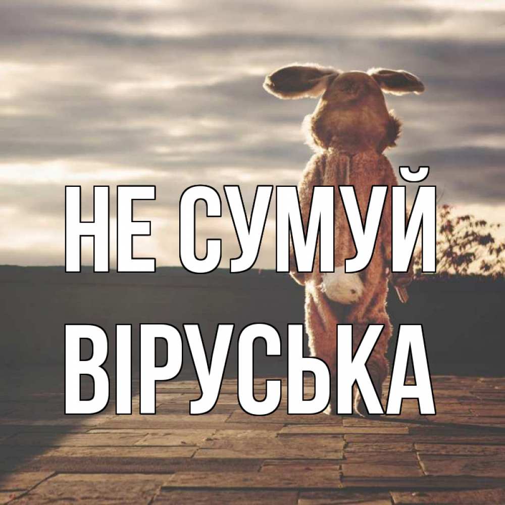 Открытка на каждый день з підписом, Віруська Не сумуй со спины Прикольна листівка з побажанням онлайн скачати безкоштовно 