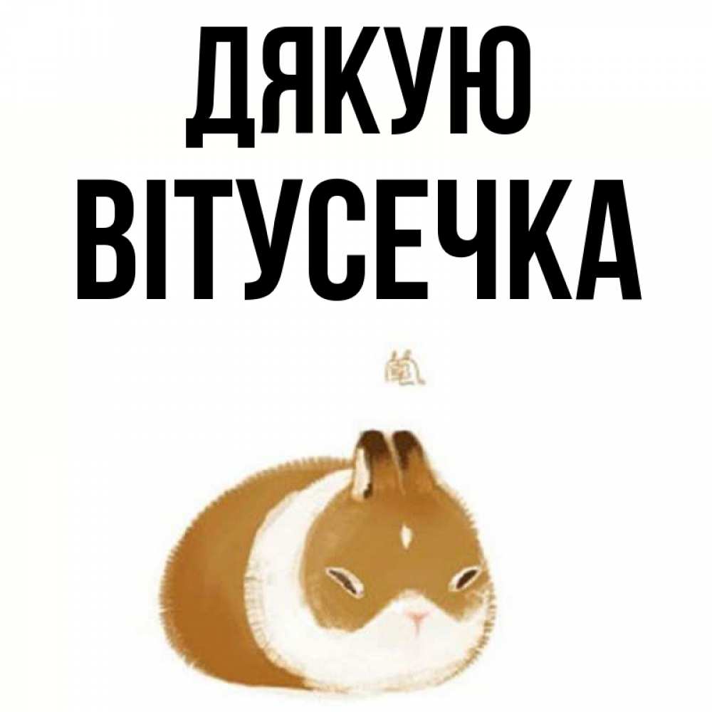 Открытка на каждый день з підписом, Вітусечка Дякую коричнево белый домашний питомец Прикольна листівка з побажанням онлайн скачати безкоштовно 
