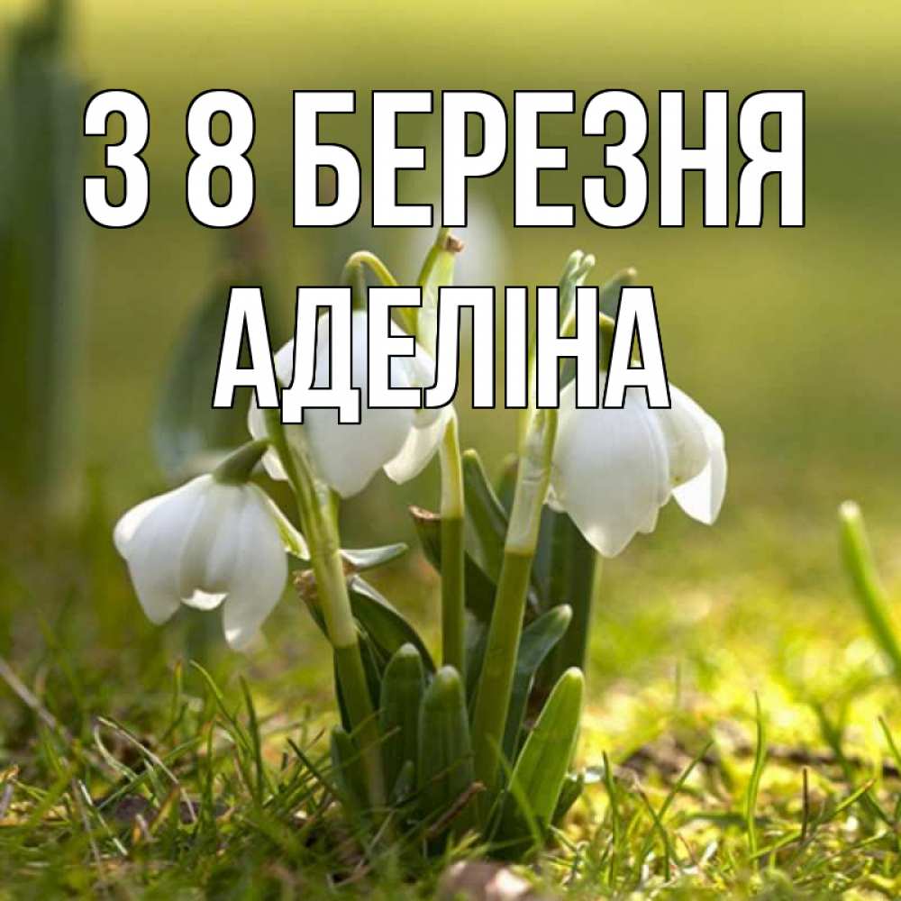 Открытка на каждый день з підписом, Аделіна З 8 БЕРЕЗНЯ ранние цветы 2 Прикольна листівка з побажанням онлайн скачати безкоштовно 