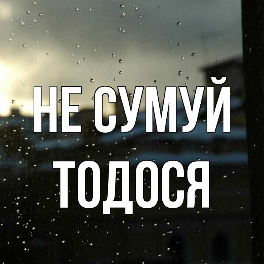 Открытка на каждый день з підписом, Тодося Не сумуй вид на крыши Прикольна листівка з побажанням онлайн скачати безкоштовно 