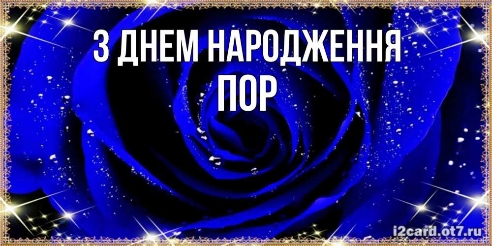 Открытка на каждый день з підписом, Пор З Днем народження голубые цветы в росе Прикольна листівка з побажанням онлайн скачати безкоштовно 