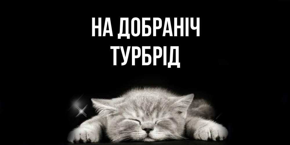 Открытка на каждый день з підписом, Турбрід На добраніч спящий котик Прикольна листівка з побажанням онлайн скачати безкоштовно 