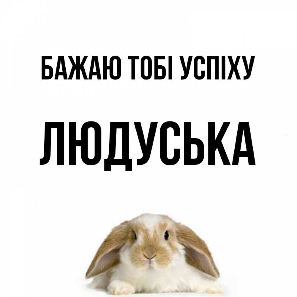 Открытка на каждый день з підписом, Людуська Бажаю тобі успіху открытки с произвольным текстом который можно вставить в открытку и создать ее самостоятельно бесплатно онлайн Прикольна листівка з побажанням онлайн скачати безкоштовно 