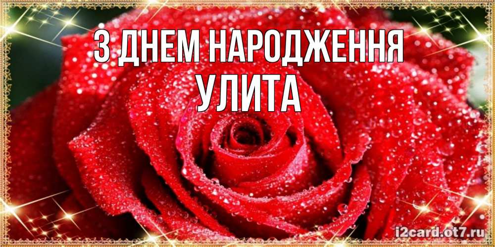 Открытка на каждый день з підписом, Улита З Днем народження роса и роза. открытка с красивой розой Прикольна листівка з побажанням онлайн скачати безкоштовно 