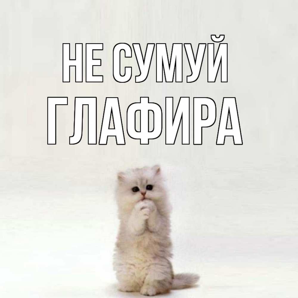 Открытка на каждый день з підписом, Глафира Не сумуй грустный кот Прикольна листівка з побажанням онлайн скачати безкоштовно 