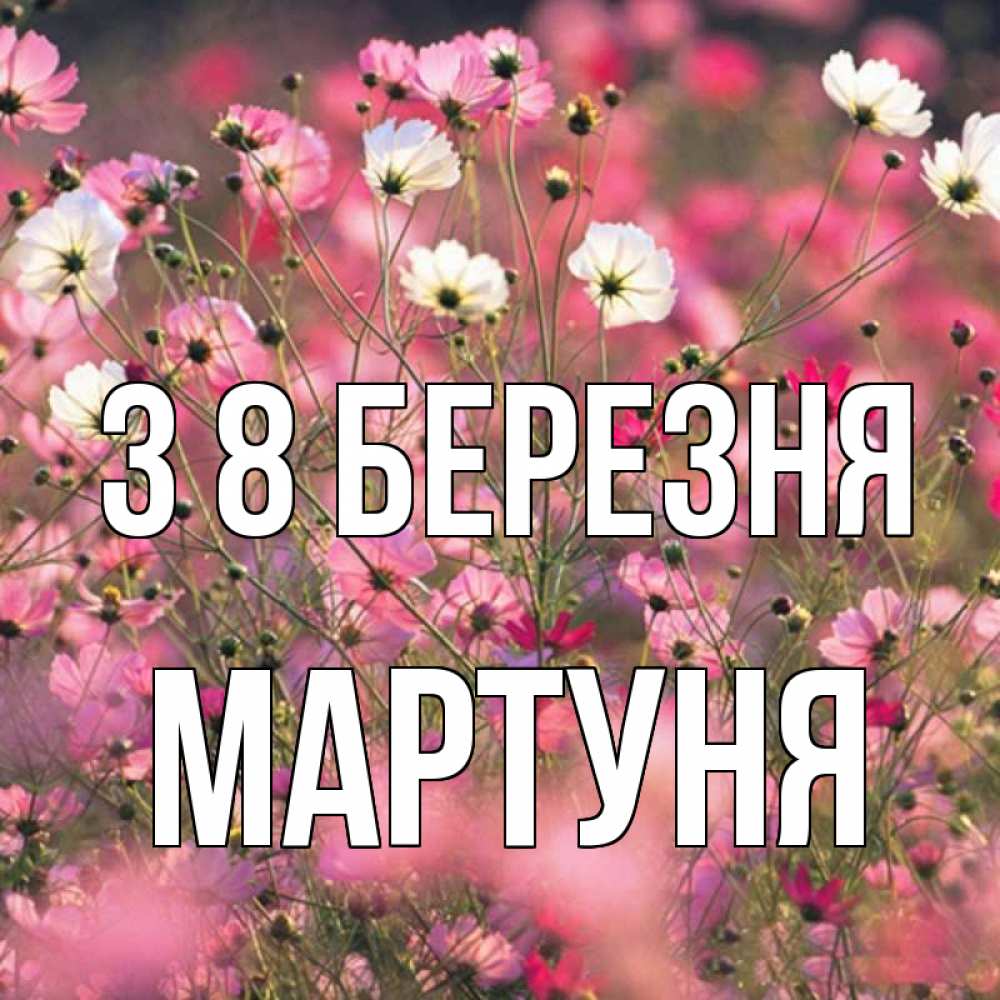 Открытка на каждый день з підписом, Мартуня З 8 БЕРЕЗНЯ красиво 1 Прикольна листівка з побажанням онлайн скачати безкоштовно 
