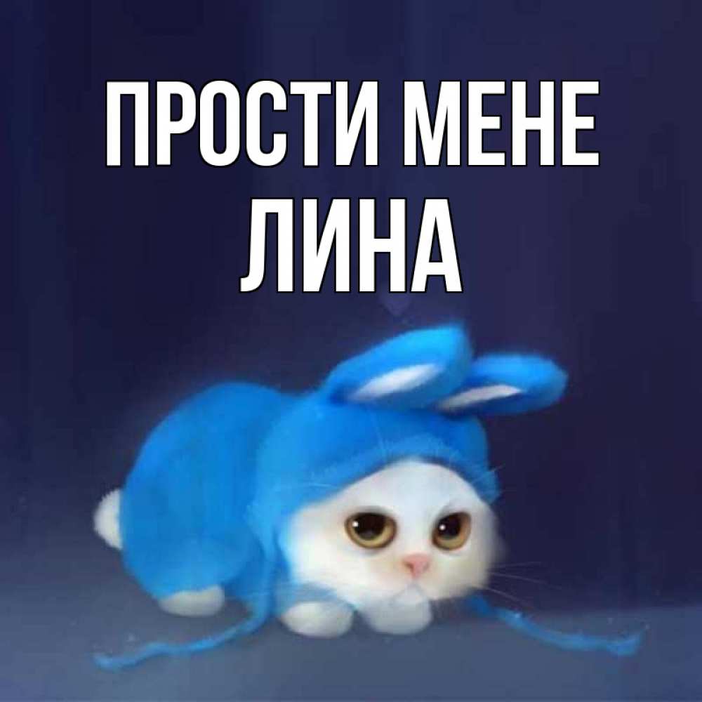 Открытка на каждый день з підписом, Лина Прости мене невинный котозай просит прощения Прикольна листівка з побажанням онлайн скачати безкоштовно 