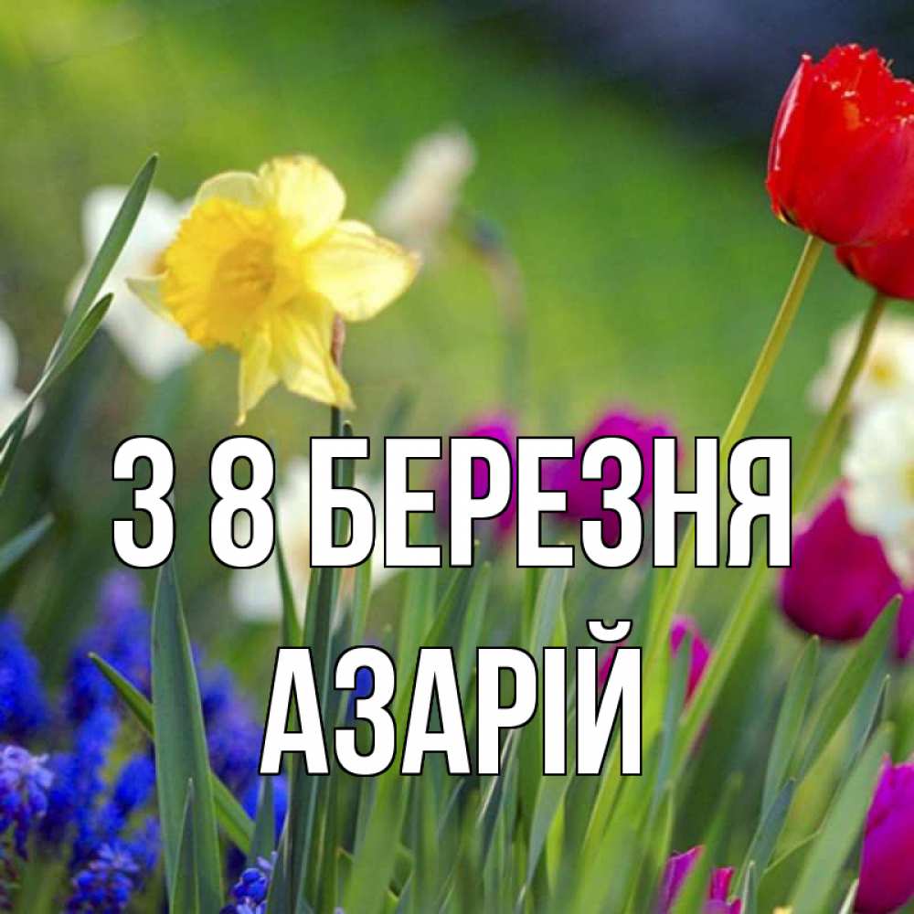 Открытка на каждый день з підписом, Азарій З 8 БЕРЕЗНЯ международный женский день 3 Прикольна листівка з побажанням онлайн скачати безкоштовно 