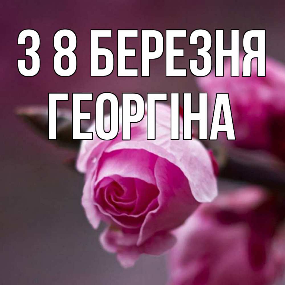 Открытка на каждый день з підписом, Георгіна З 8 БЕРЕЗНЯ весна Прикольна листівка з побажанням онлайн скачати безкоштовно 