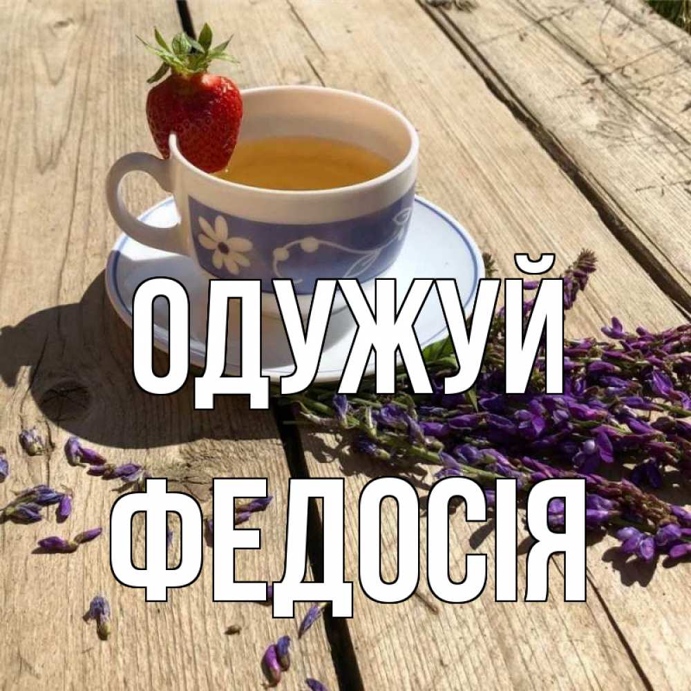 Открытка на каждый день з підписом, Федосія Одужуй чай Прикольна листівка з побажанням онлайн скачати безкоштовно 