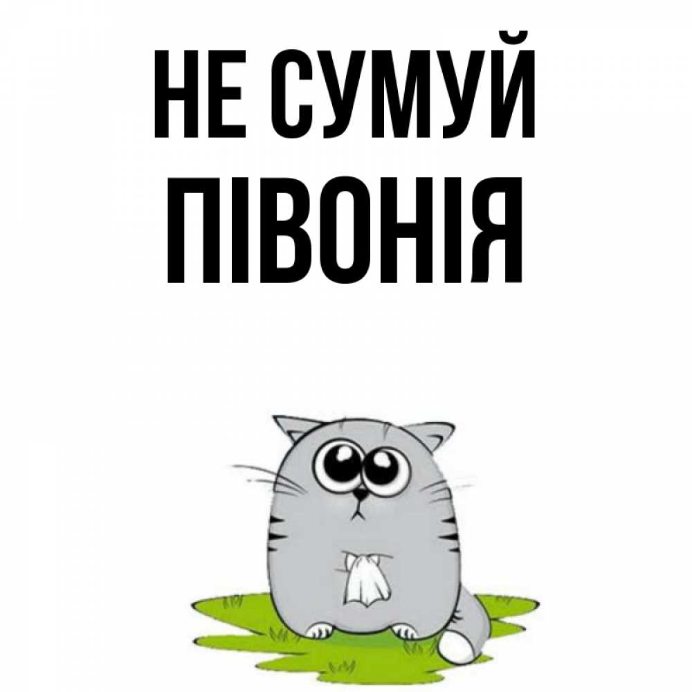 Открытка на каждый день з підписом, Півонія Не сумуй грустный котяра Прикольна листівка з побажанням онлайн скачати безкоштовно 