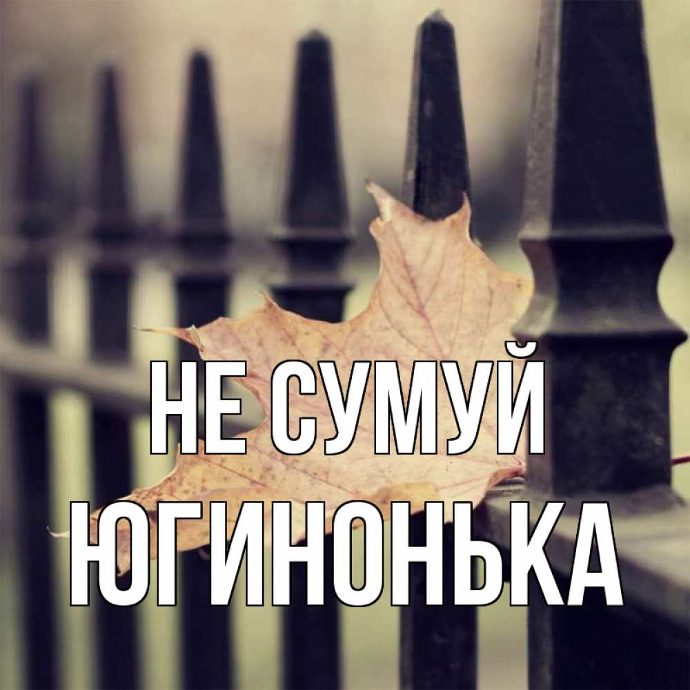 Открытка на каждый день з підписом, Югинонька Не сумуй лист клена Прикольна листівка з побажанням онлайн скачати безкоштовно 