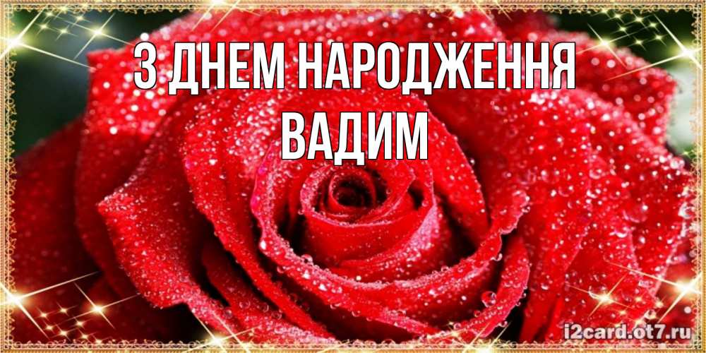 Открытка на каждый день з підписом, Вадим З Днем народження роса и роза. открытка с красивой розой Прикольна листівка з побажанням онлайн скачати безкоштовно 