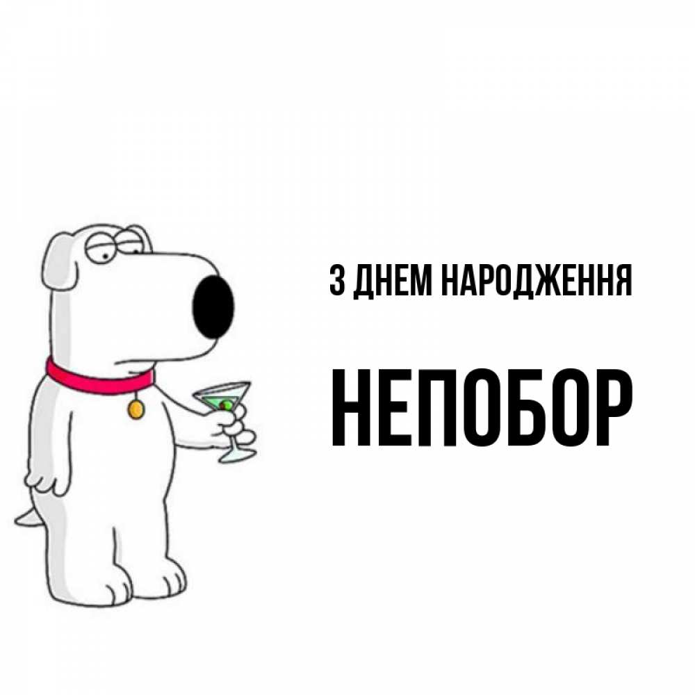 Открытка на каждый день з підписом, Непобор З Днем народження песик с оливками Прикольна листівка з побажанням онлайн скачати безкоштовно 