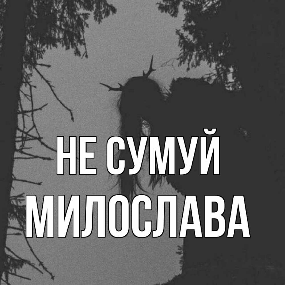Открытка на каждый день з підписом, Милослава Не сумуй чудище лесное Прикольна листівка з побажанням онлайн скачати безкоштовно 