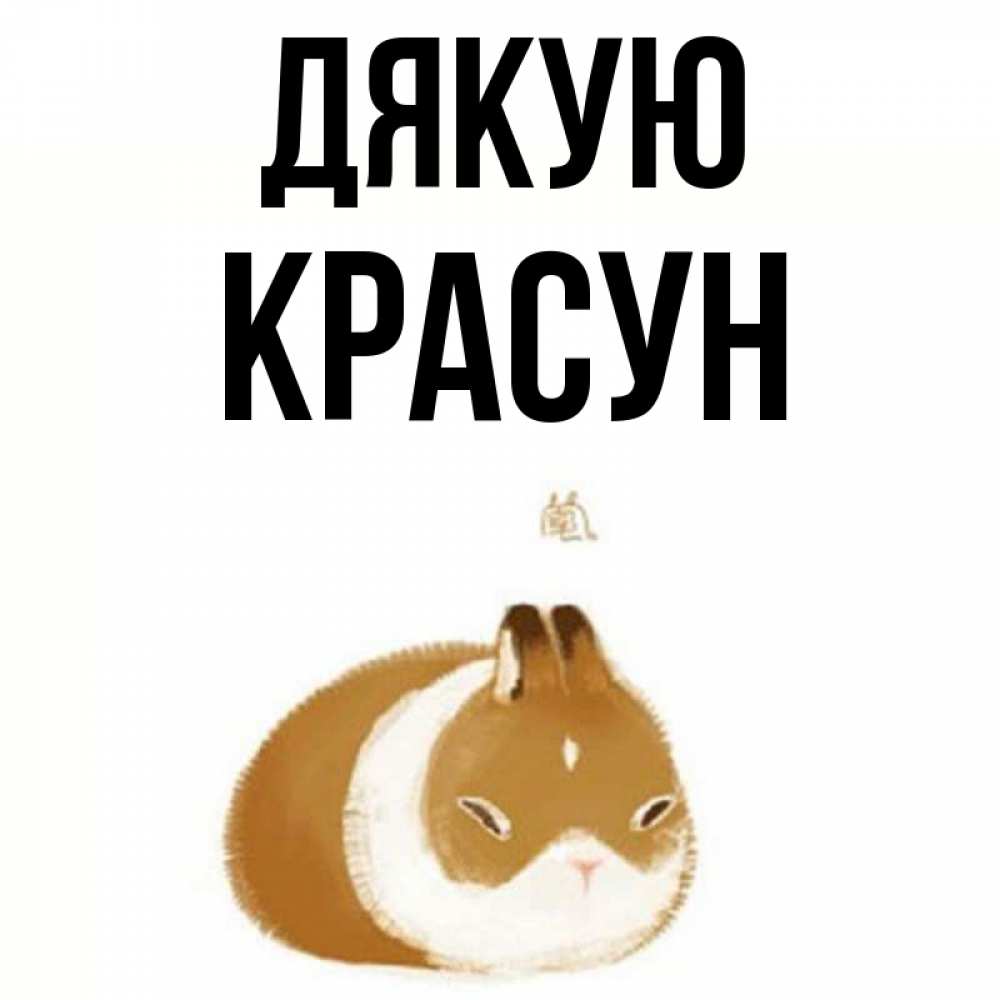 Открытка на каждый день з підписом, Красун Дякую коричнево белый домашний питомец Прикольна листівка з побажанням онлайн скачати безкоштовно 