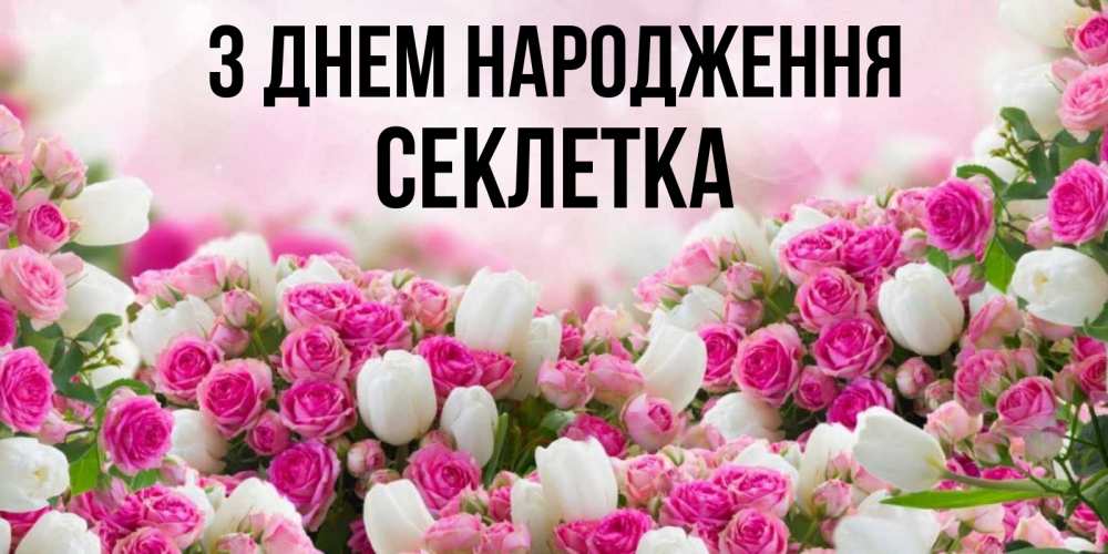 Открытка на каждый день з підписом, Секлетка З Днем народження открытка с разными розами Прикольна листівка з побажанням онлайн скачати безкоштовно 