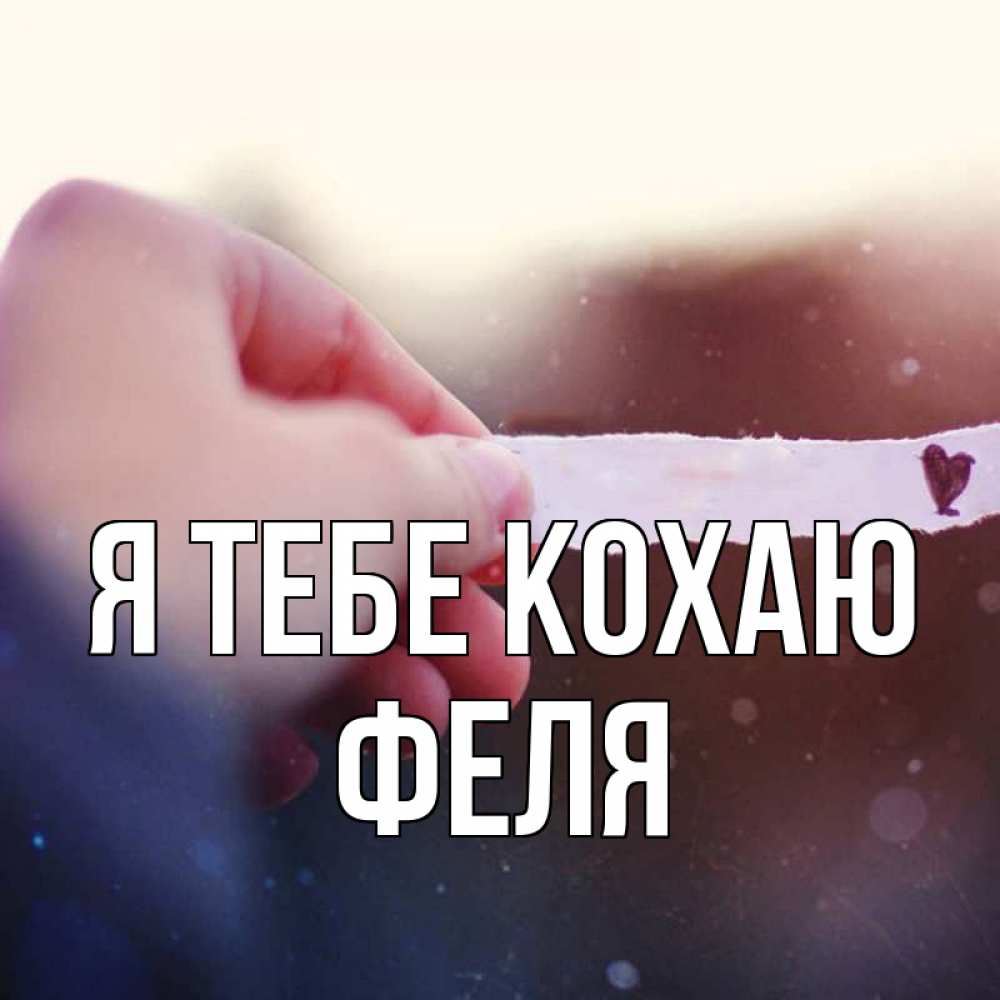 Открытка на каждый день з підписом, Феля Я тебе кохаю для тебя Прикольна листівка з побажанням онлайн скачати безкоштовно 