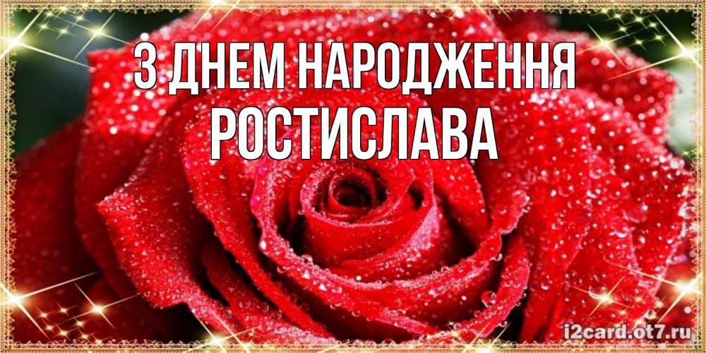 Открытка на каждый день з підписом, Ростислава З Днем народження роса и роза. открытка с красивой розой Прикольна листівка з побажанням онлайн скачати безкоштовно 