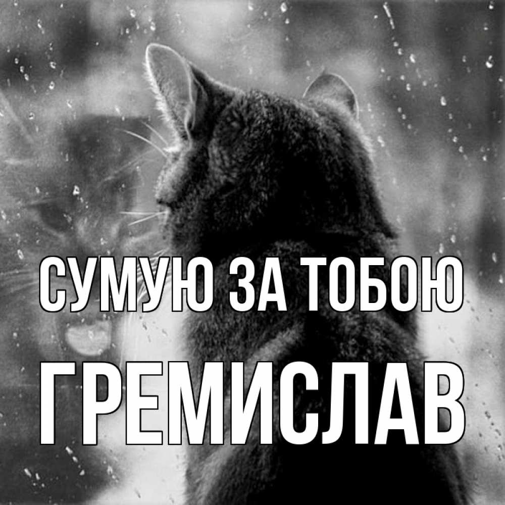 Открытка на каждый день з підписом, Гремислав Сумую за тобою скорее ко мне приходи 1 Прикольна листівка з побажанням онлайн скачати безкоштовно 