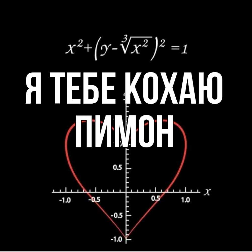 Открытка на каждый день з підписом, Пимон Я тебе кохаю сердечная формула Прикольна листівка з побажанням онлайн скачати безкоштовно 