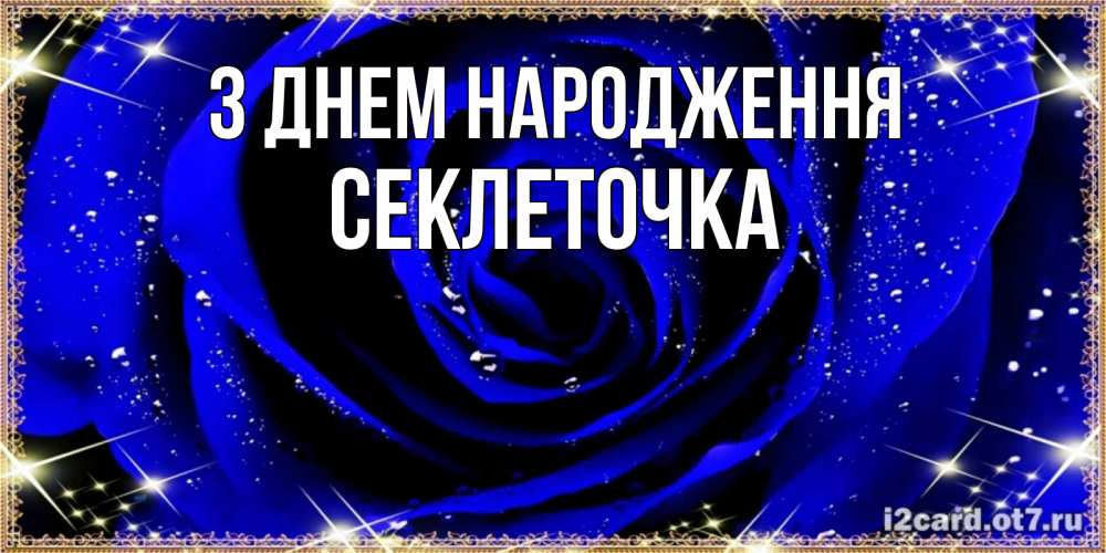 Открытка на каждый день з підписом, Секлеточка З Днем народження голубые цветы в росе Прикольна листівка з побажанням онлайн скачати безкоштовно 