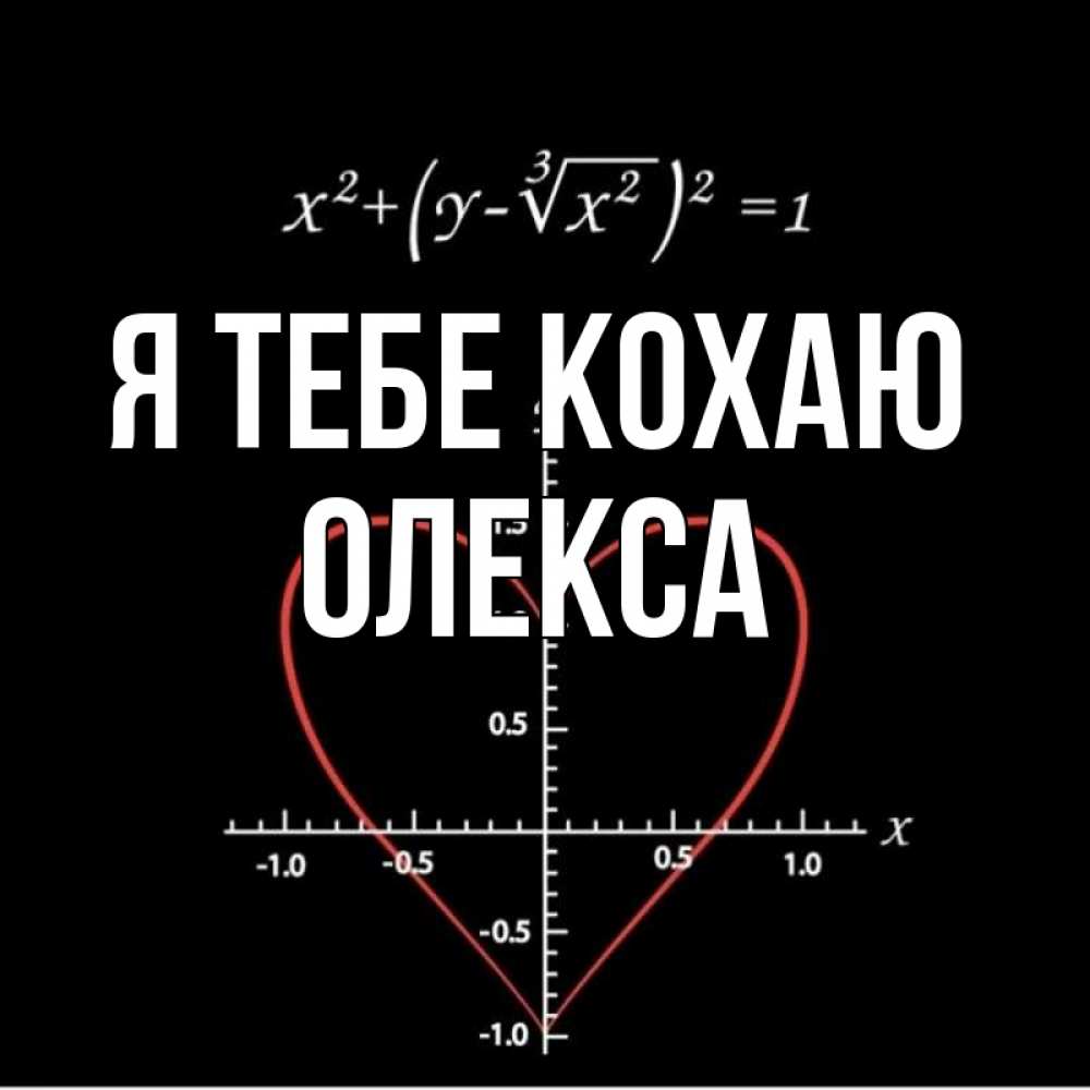 Открытка на каждый день з підписом, Олекса Я тебе кохаю сердечная формула Прикольна листівка з побажанням онлайн скачати безкоштовно 