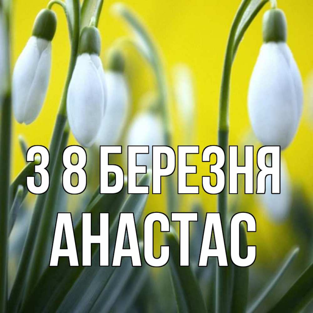 Открытка на каждый день з підписом, Анастас З 8 БЕРЕЗНЯ весенние цветы Прикольна листівка з побажанням онлайн скачати безкоштовно 