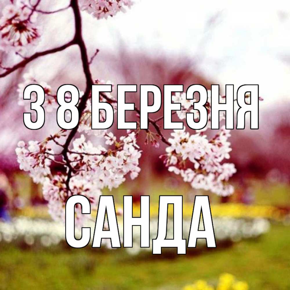 Открытка на каждый день з підписом, Санда З 8 БЕРЕЗНЯ яблоня Прикольна листівка з побажанням онлайн скачати безкоштовно 