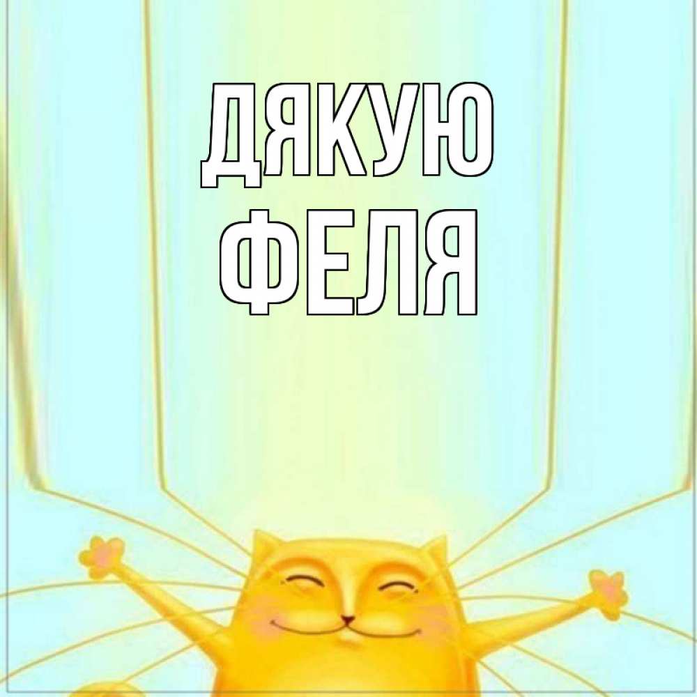 Открытка на каждый день з підписом, Феля Дякую кот с усами благодарит Прикольна листівка з побажанням онлайн скачати безкоштовно 