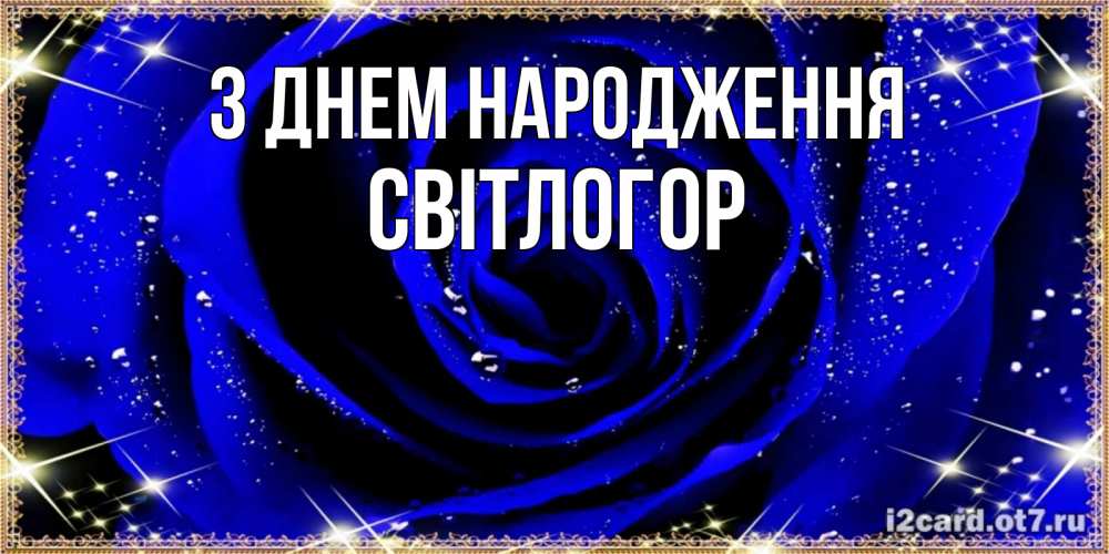 Открытка на каждый день з підписом, Світлогор З Днем народження голубые цветы в росе Прикольна листівка з побажанням онлайн скачати безкоштовно 