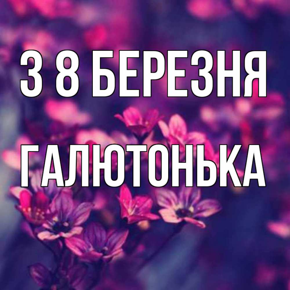 Открытка на каждый день з підписом, Галютонька З 8 БЕРЕЗНЯ небольшие цветы 1 Прикольна листівка з побажанням онлайн скачати безкоштовно 
