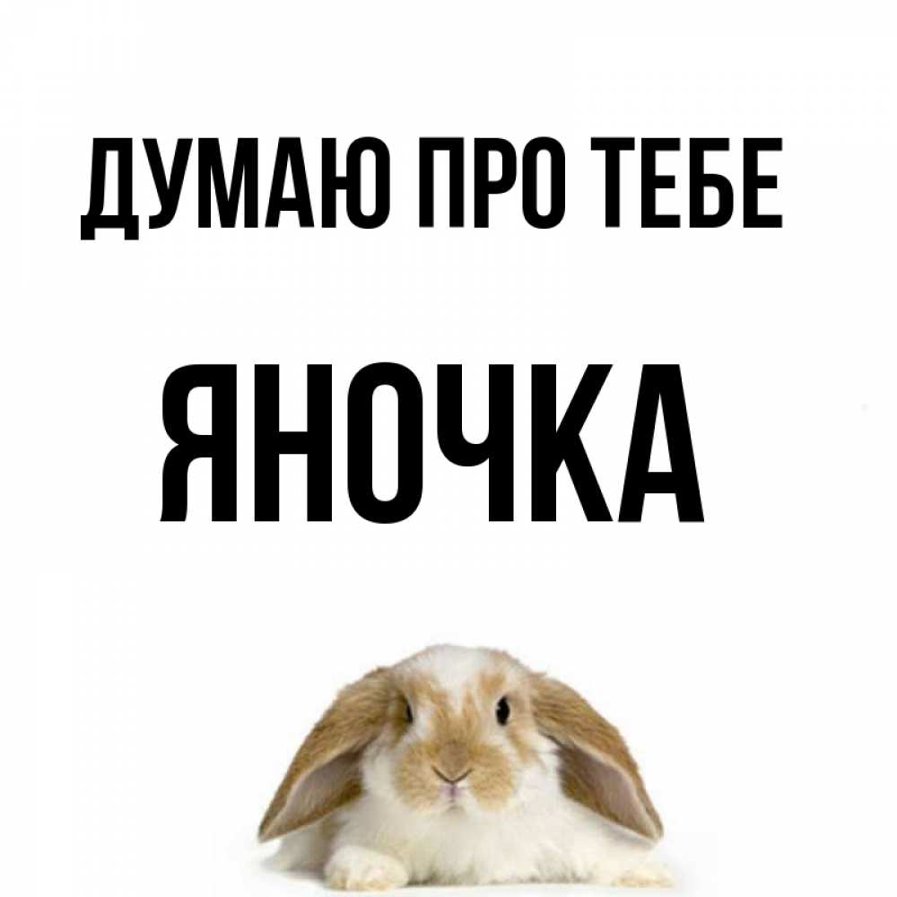 Открытка на каждый день з підписом, Яночка Думаю про тебе подписать своими руками онлайн Прикольна листівка з побажанням онлайн скачати безкоштовно 