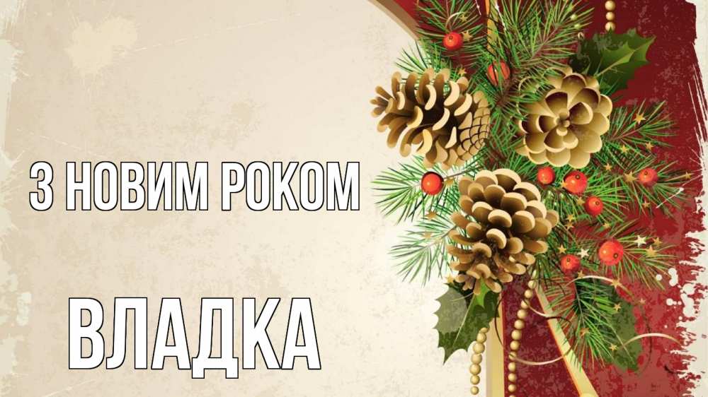 Открытка на каждый день з підписом, Владка З новим роком шишки Прикольна листівка з побажанням онлайн скачати безкоштовно 