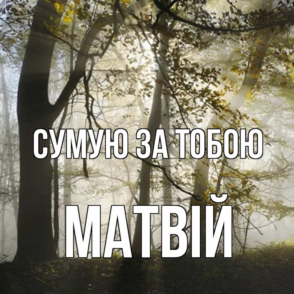 Открытка на каждый день з підписом, Матвій Сумую за тобою грустно Прикольна листівка з побажанням онлайн скачати безкоштовно 