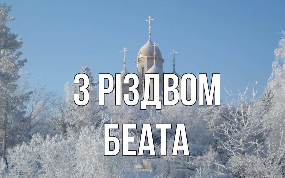 Открытка на каждый день з підписом, Беата З Різдвом храм, зима, лес, церковь Прикольна листівка з побажанням онлайн скачати безкоштовно 