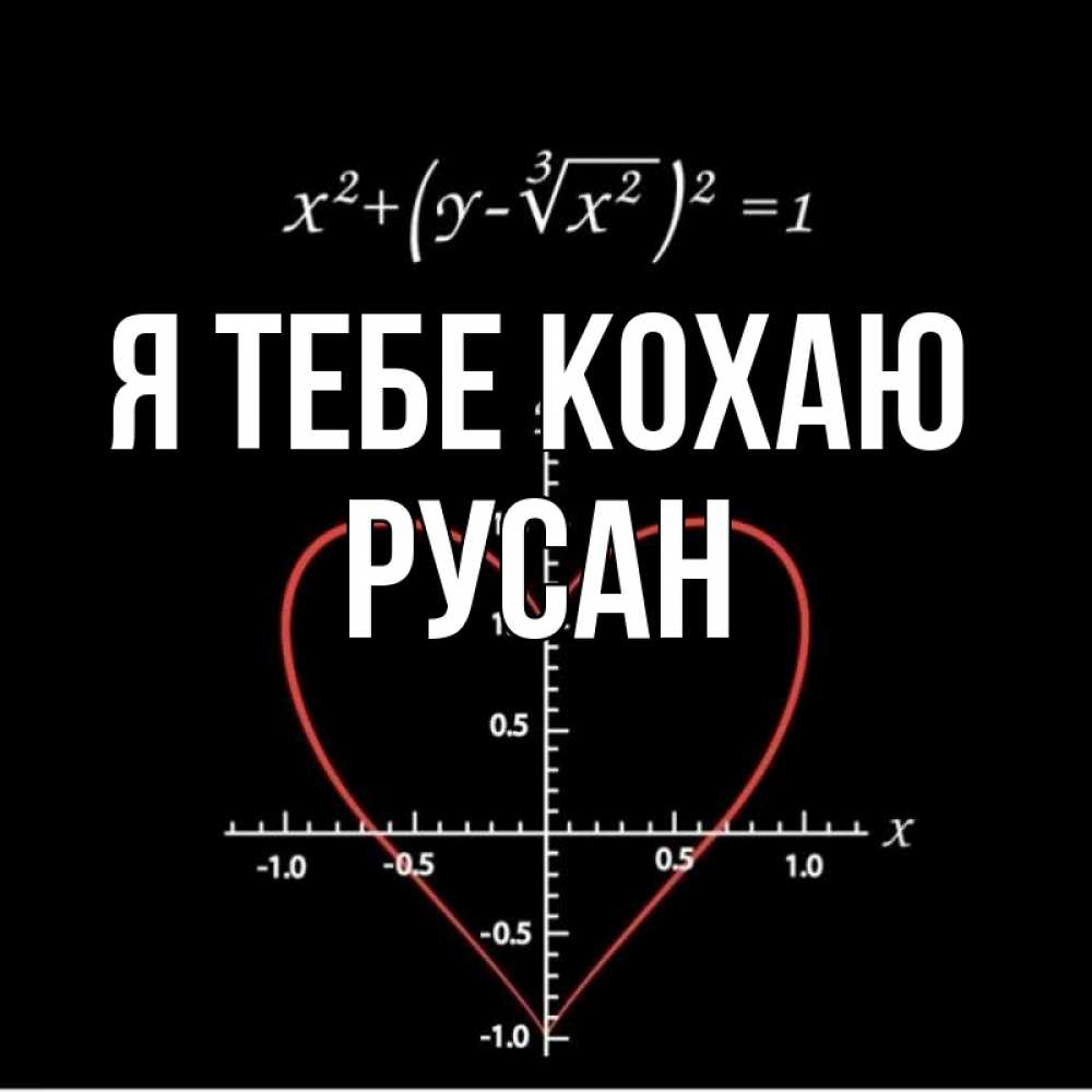 Открытка на каждый день з підписом, Русан Я тебе кохаю сердечная формула Прикольна листівка з побажанням онлайн скачати безкоштовно 