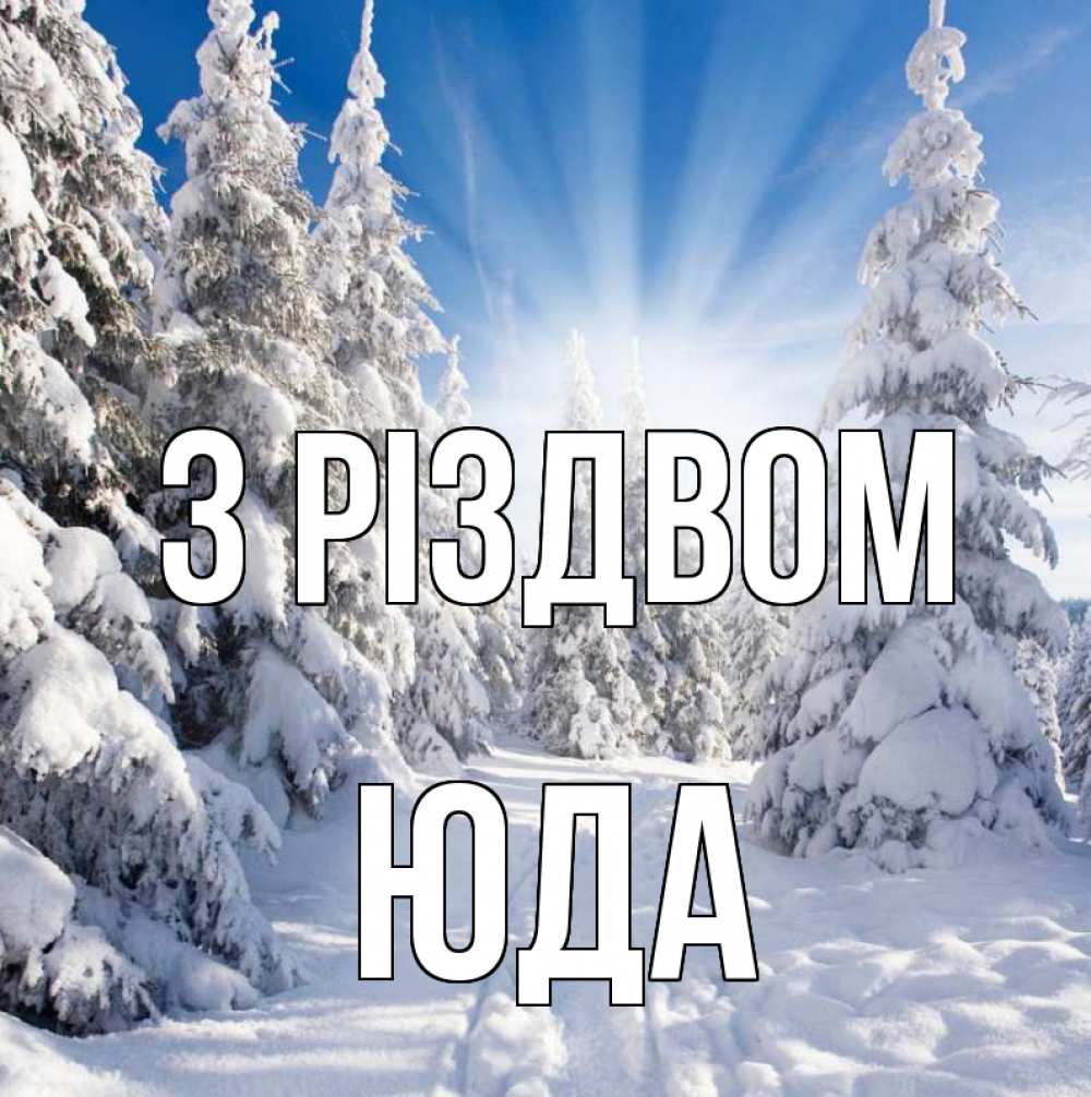 Открытка на каждый день з підписом, Юда З Різдвом зима, лес Прикольна листівка з побажанням онлайн скачати безкоштовно 