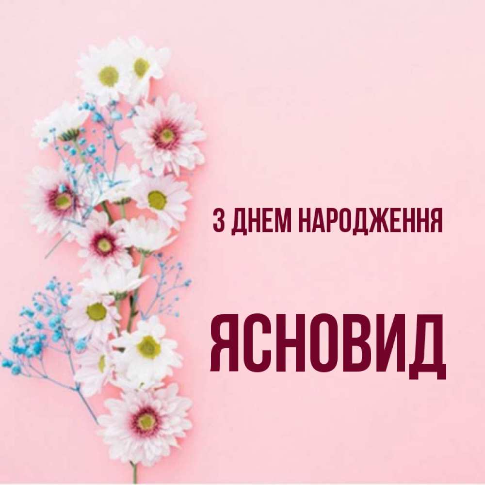 Открытка на каждый день з підписом, Ясновид З Днем народження Родная моя с днем рождения тебя картинка с цветами белыми и голубыми Прикольна листівка з побажанням онлайн скачати безкоштовно 