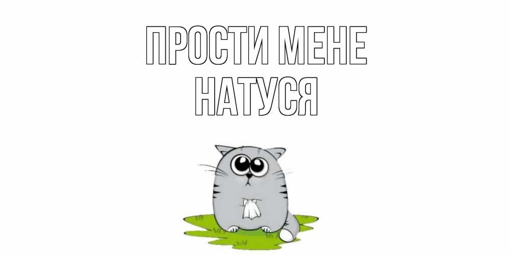 Открытка на каждый день з підписом, Натуся Прости мене открытка с котиком просящим прощения Прикольна листівка з побажанням онлайн скачати безкоштовно 