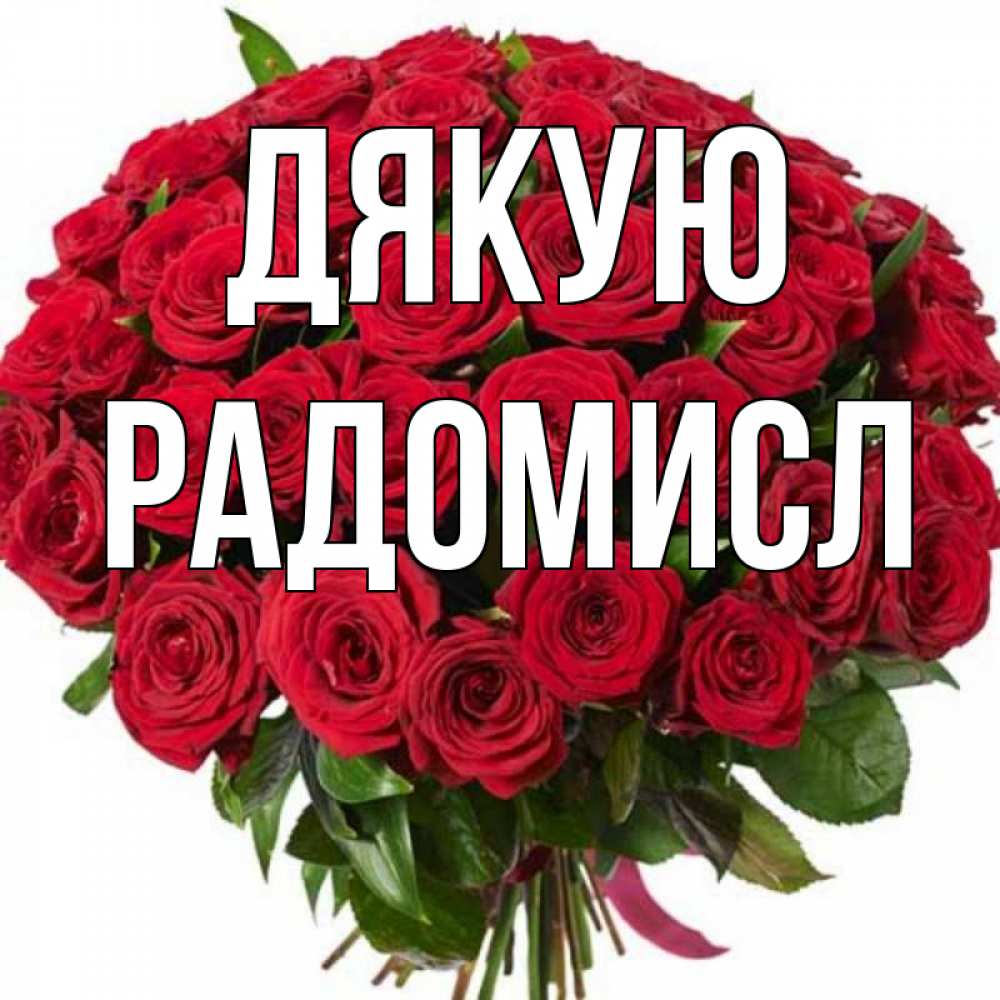 Открытка на каждый день з підписом, Радомисл Дякую букет красных роз Прикольна листівка з побажанням онлайн скачати безкоштовно 