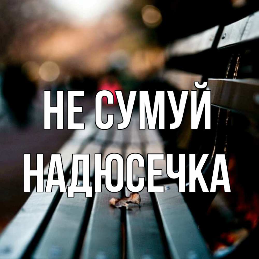 Открытка на каждый день з підписом, Надюсечка Не сумуй размытый фон Прикольна листівка з побажанням онлайн скачати безкоштовно 