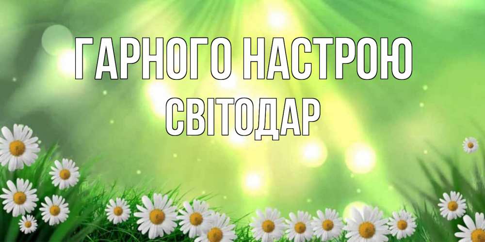 Открытка на каждый день з підписом, Світодар Гарного настрою открытка с ромашками и солнечными лучами Прикольна листівка з побажанням онлайн скачати безкоштовно 