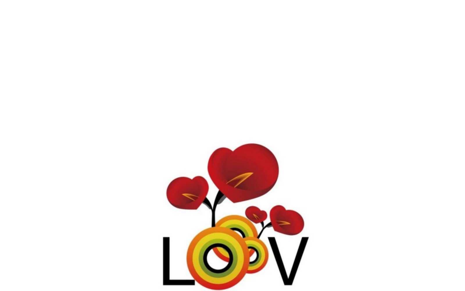 Открытка красивые цветы с надписью LOVE валентинка открытка на день всех влюбленных который отмечается 14 февраля З Днем Святого Валентина 